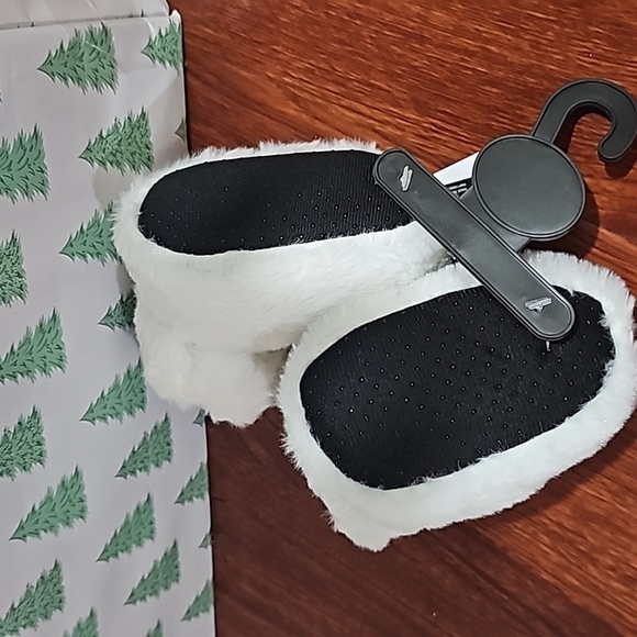 Snowman Slippers Baby Toddler Kid Shows Christmas White Faux Fur Slides - Picture 6 of 7